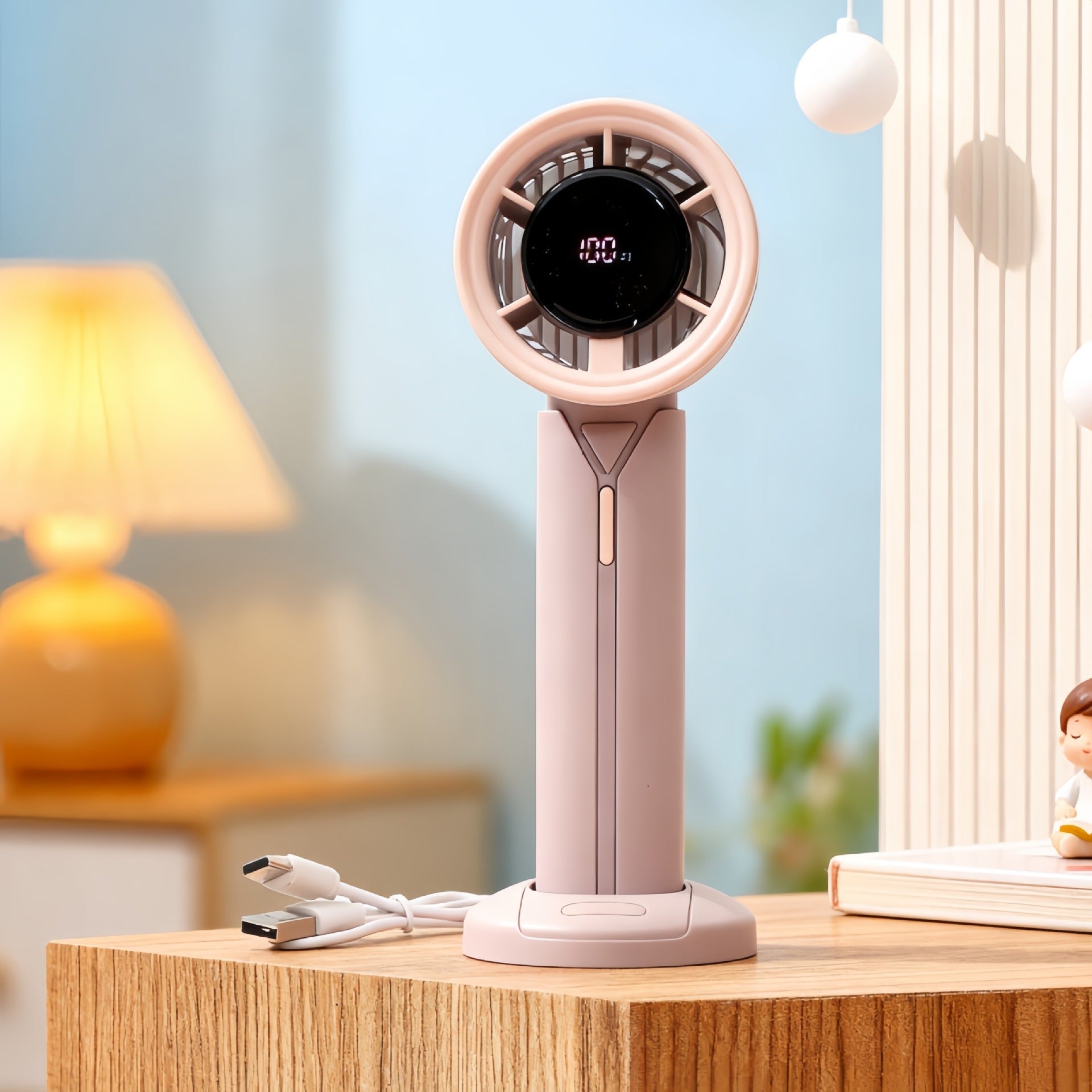 Dames Draagbare Handventilator met LCD-display 0