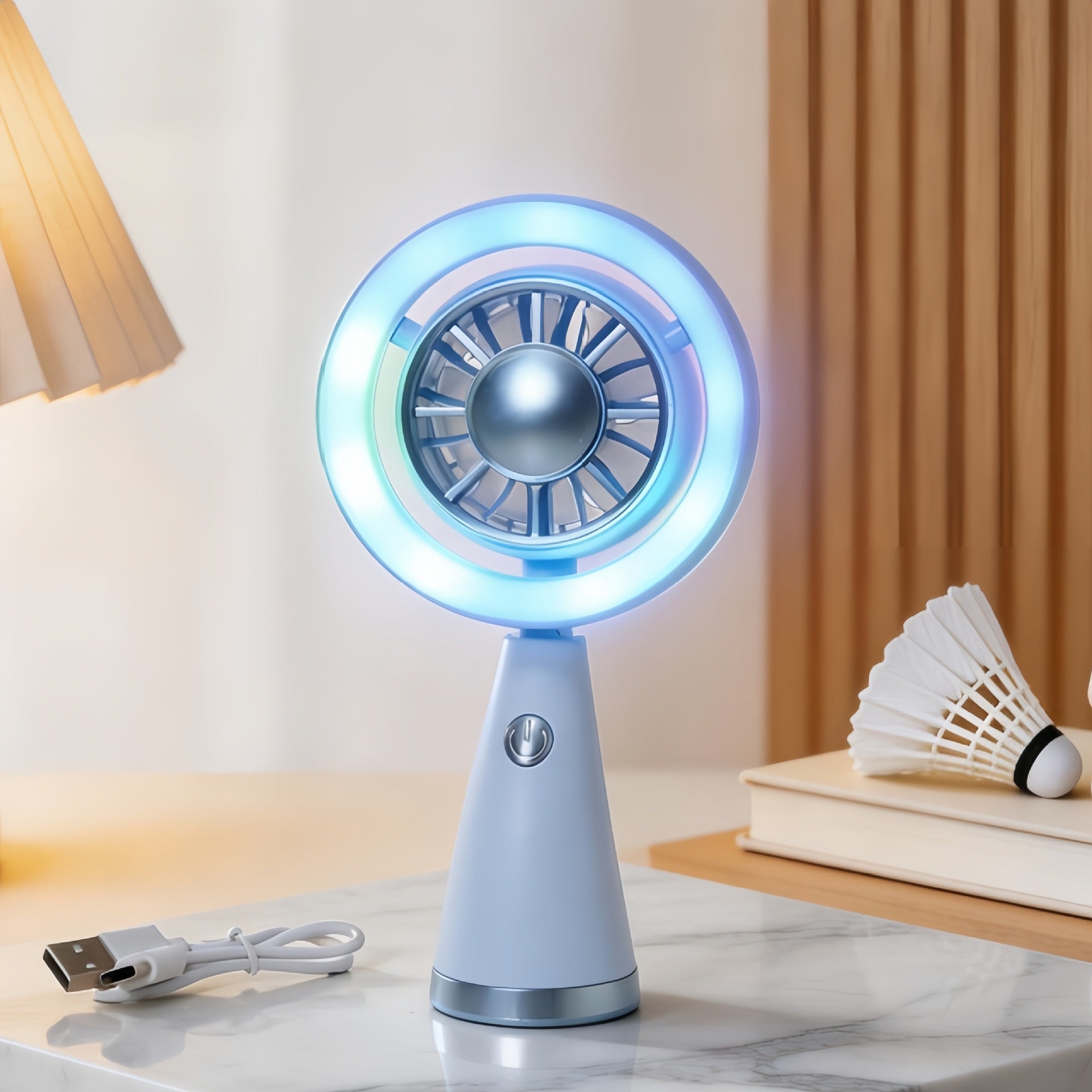 Dames Draagbare Handventilator met RGB-Verlichting Modern Design 7