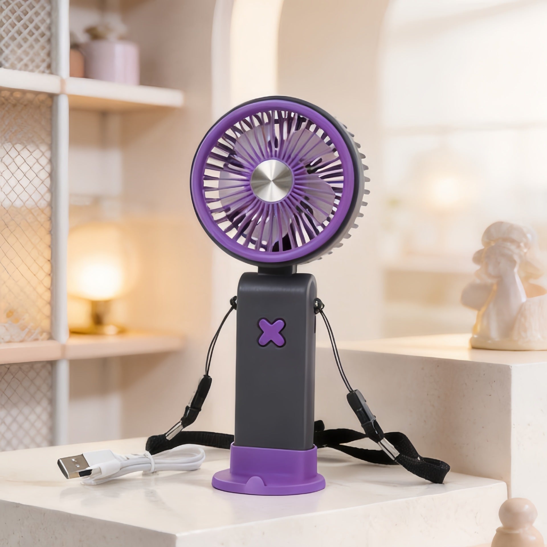 Dames Draagbare Handventilator met USB Aansluiting 5