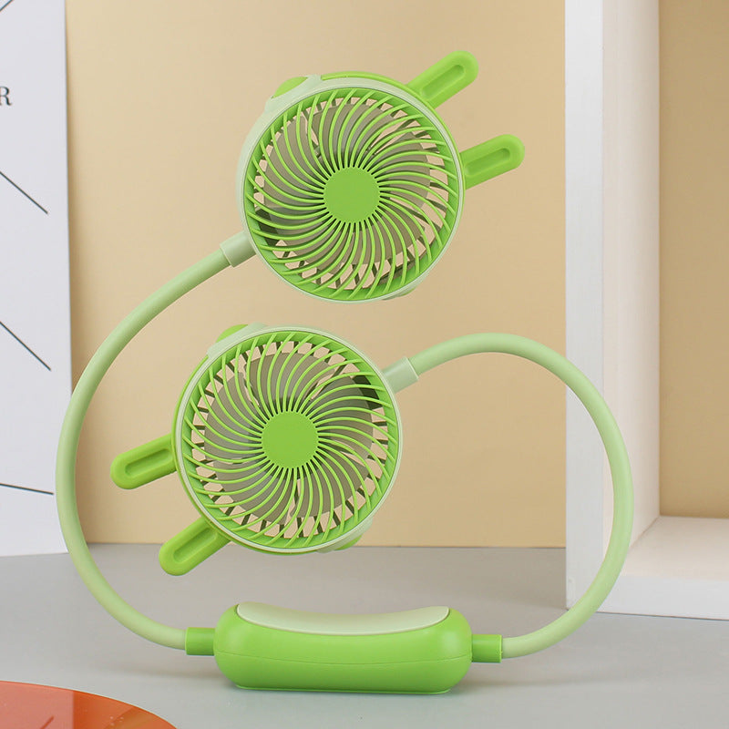 Dames Draagbare Mini Nekventilator met Dubbele Ventilator 12