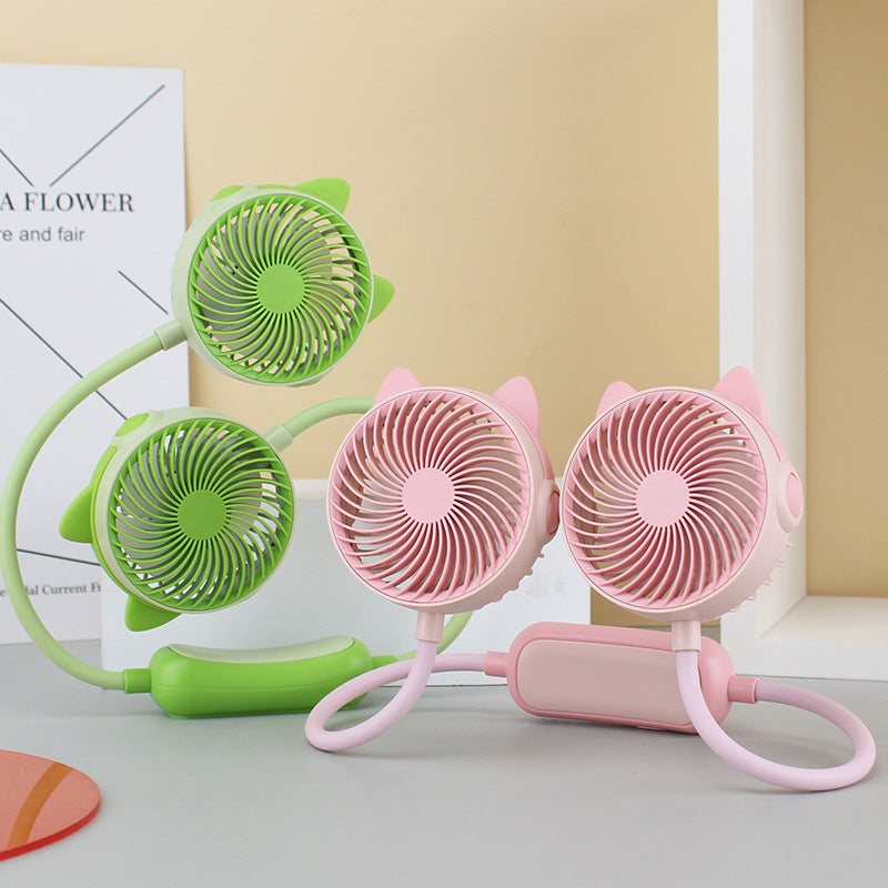 Dames Draagbare Mini Nekventilator met Dubbele Ventilator 3