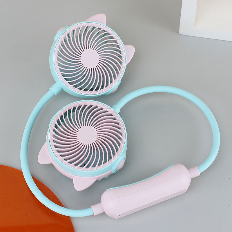 Dames Draagbare Mini Nekventilator met Dubbele Ventilator 8