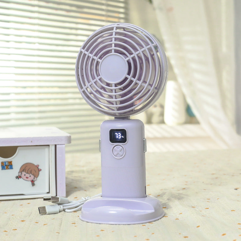 Dames Draagbare Mini USB Ventilator met LCD Scherm 0