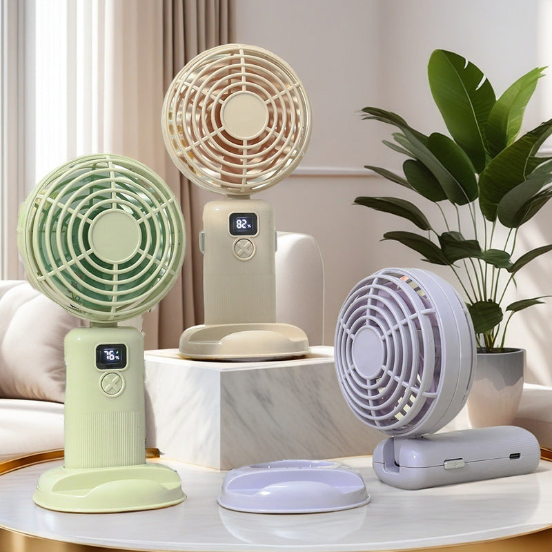 Dames Draagbare Mini USB Ventilator met LCD Scherm 1