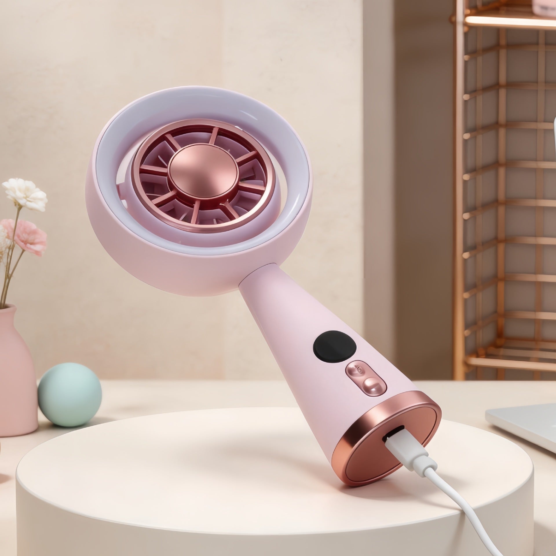 Dames Draagbare Miniventilator met LED Verlichting 2