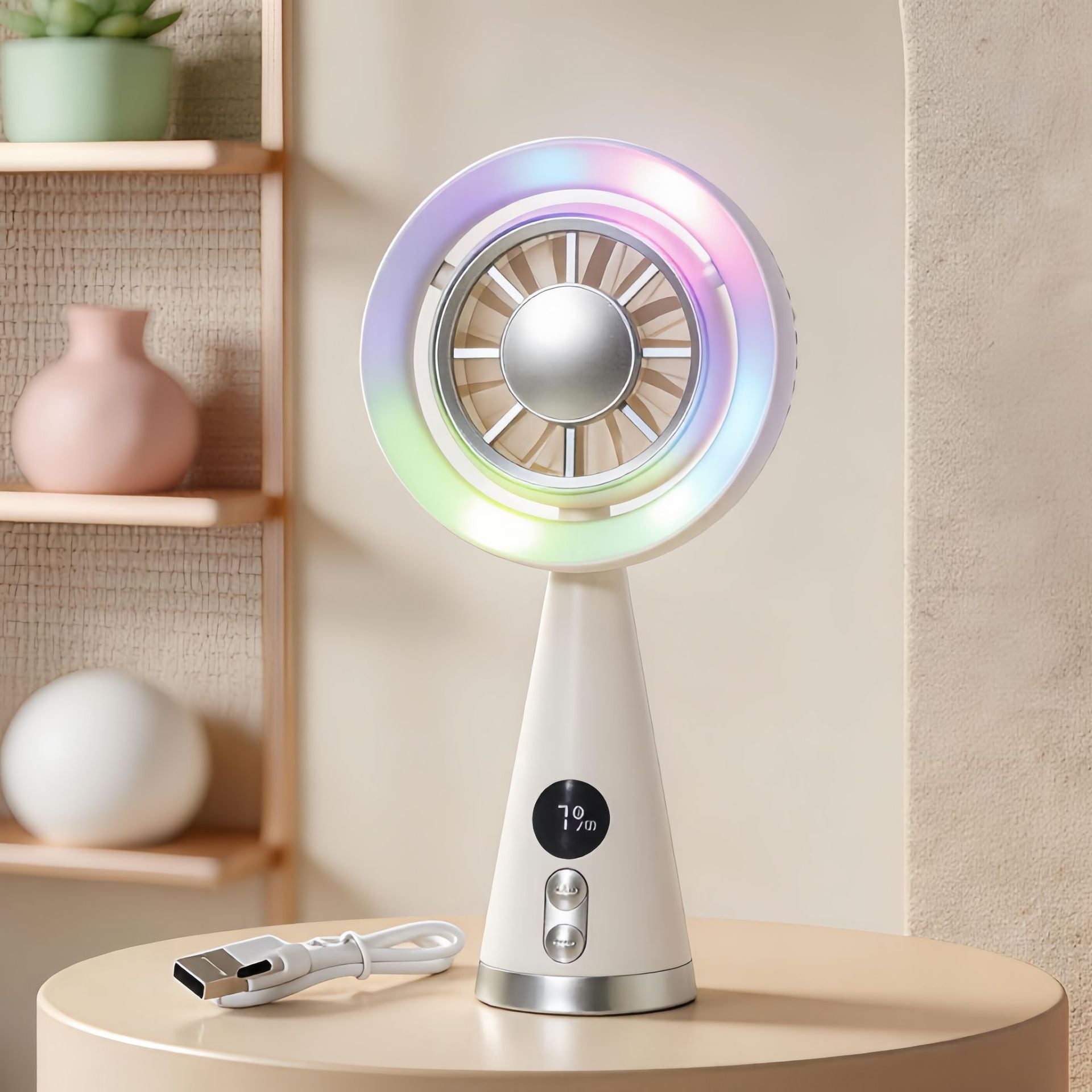 Dames Draagbare Miniventilator met LED Verlichting 6