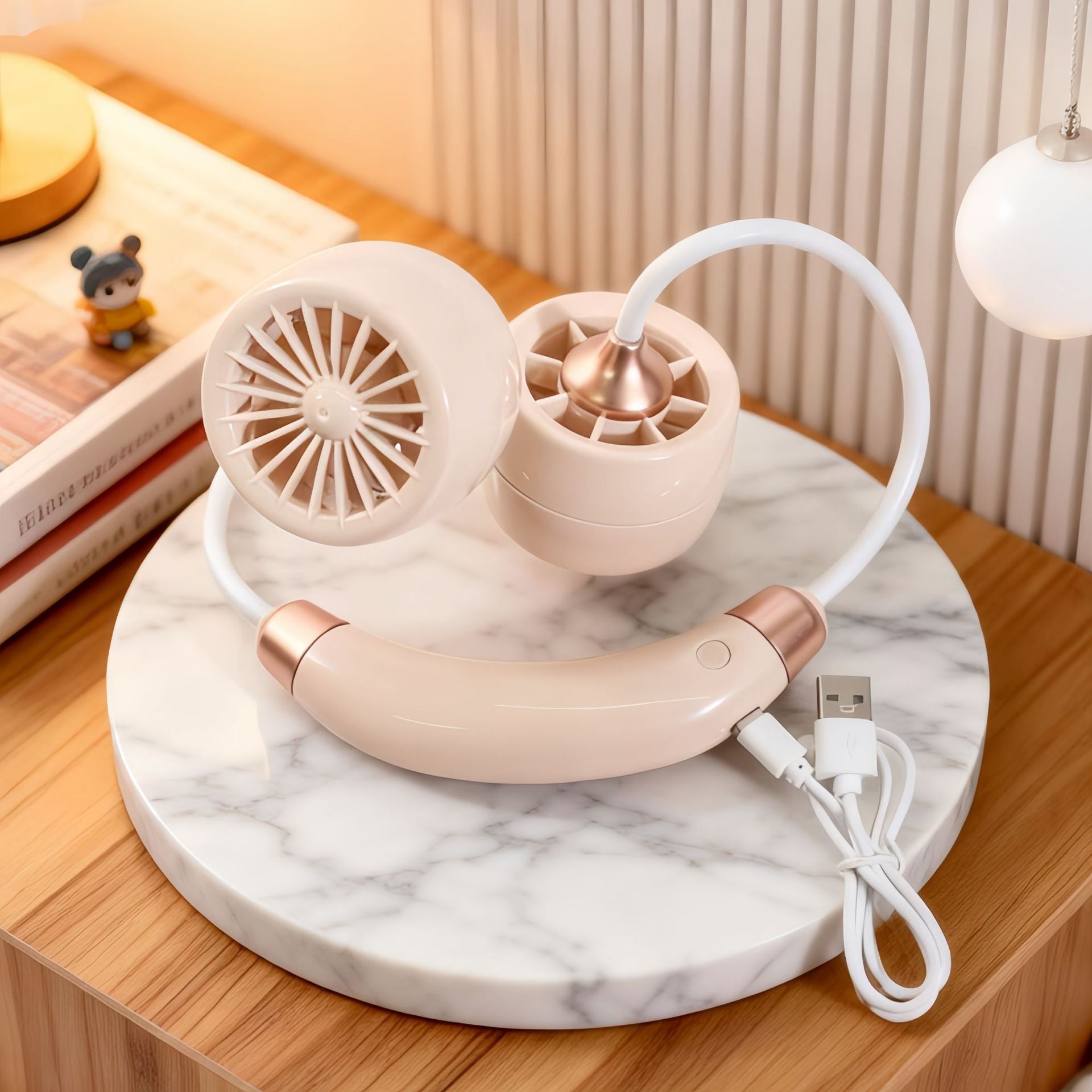 Dames Draagbare Nekventilator Flexibel Ontwerp voor Optimale Koeling 4