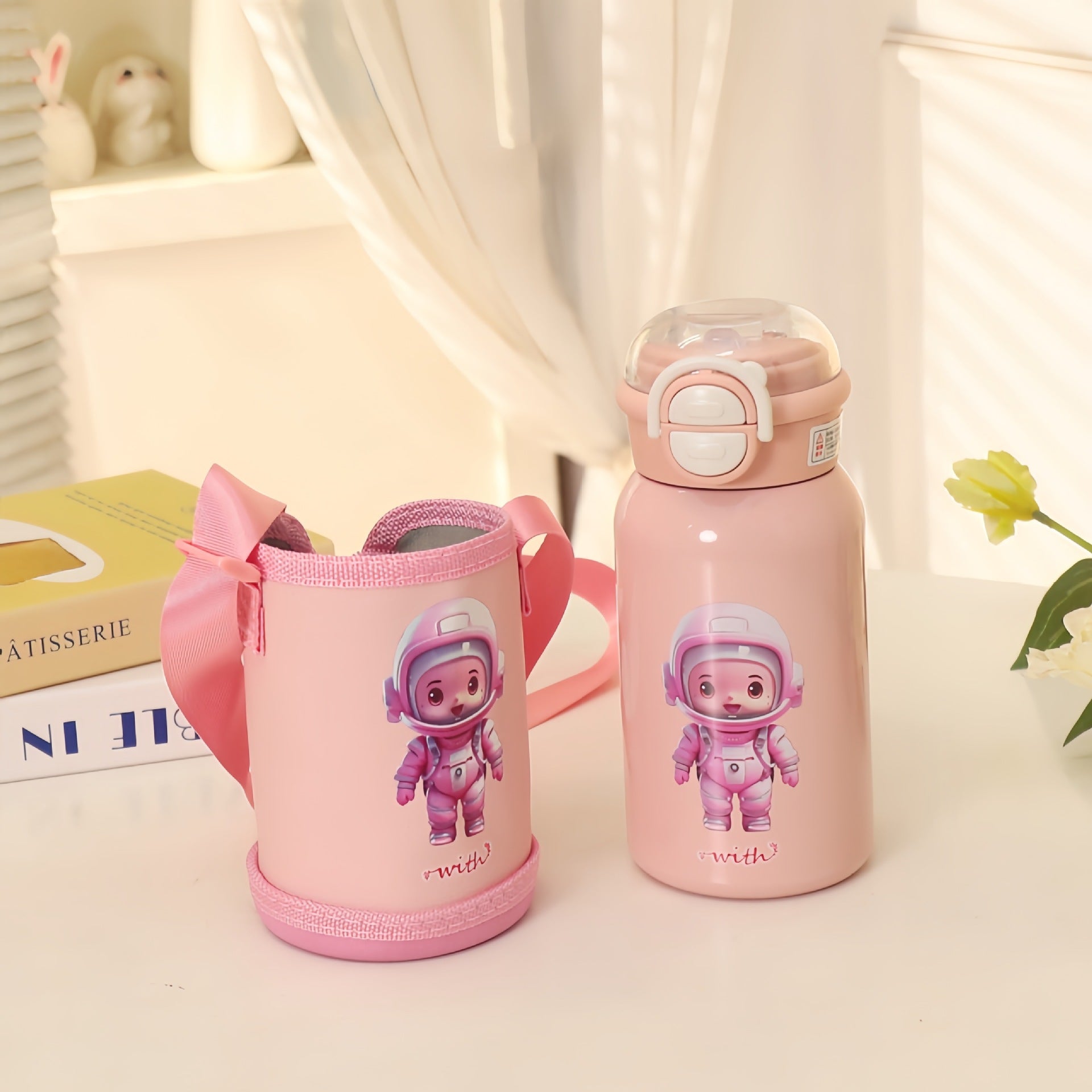 Dames Drinkfles Geïsoleerd Kindvriendelijk Met Rietje 5