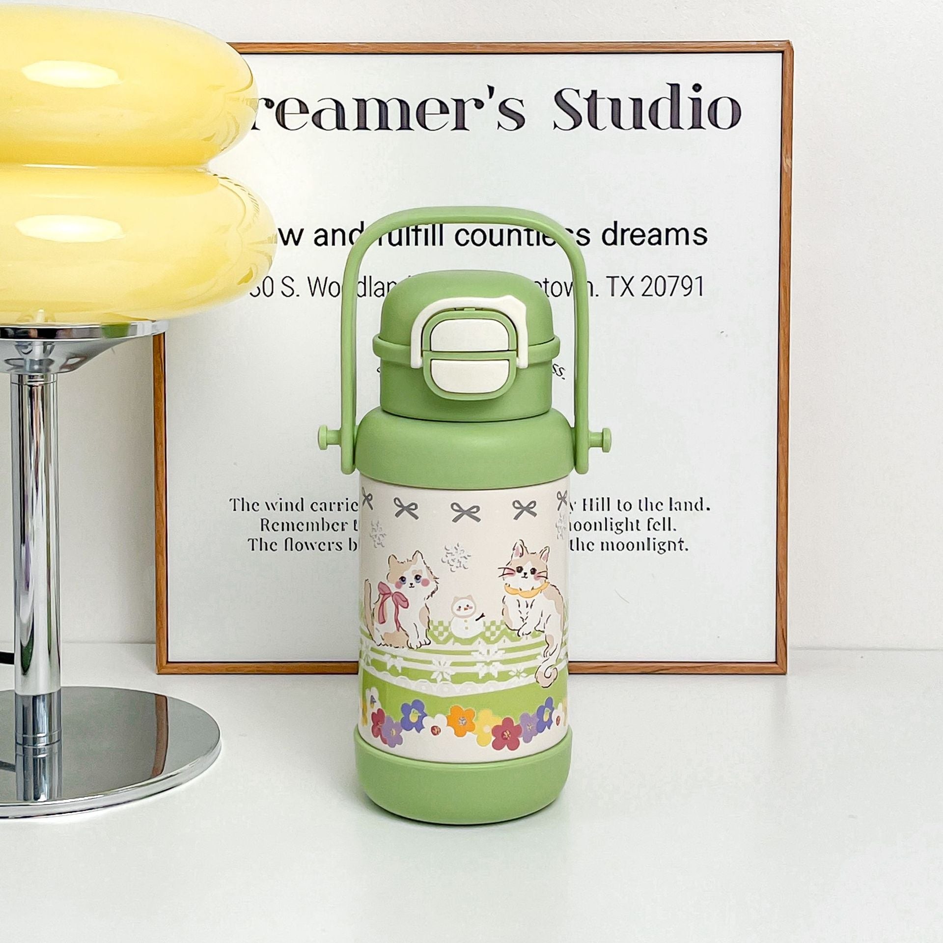 Dames Drinkfles Geïsoleerd Met Charmant Dierenmotief 7