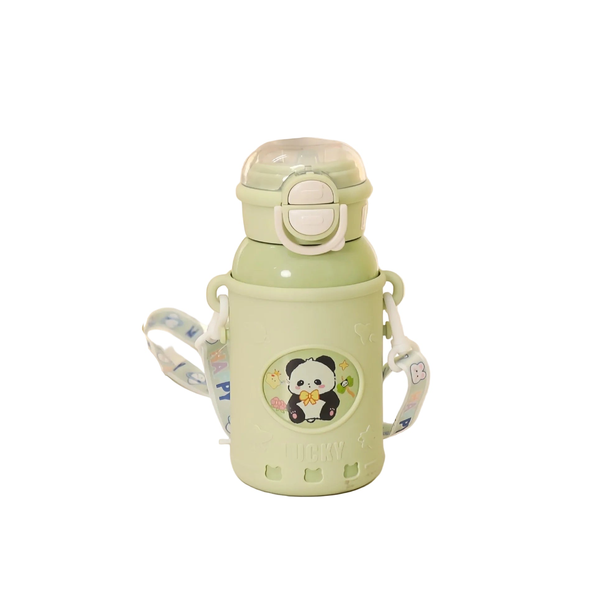 Dames Drinkfles Geïsoleerd Panda Ontwerp Met Draagriem 5