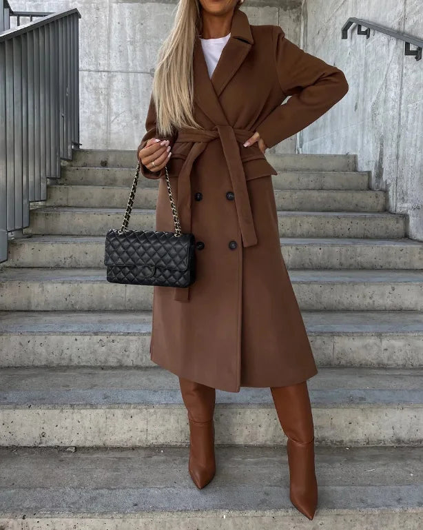 Dames Dubbelzijdige Wollen Stijl Jas Tijdloos