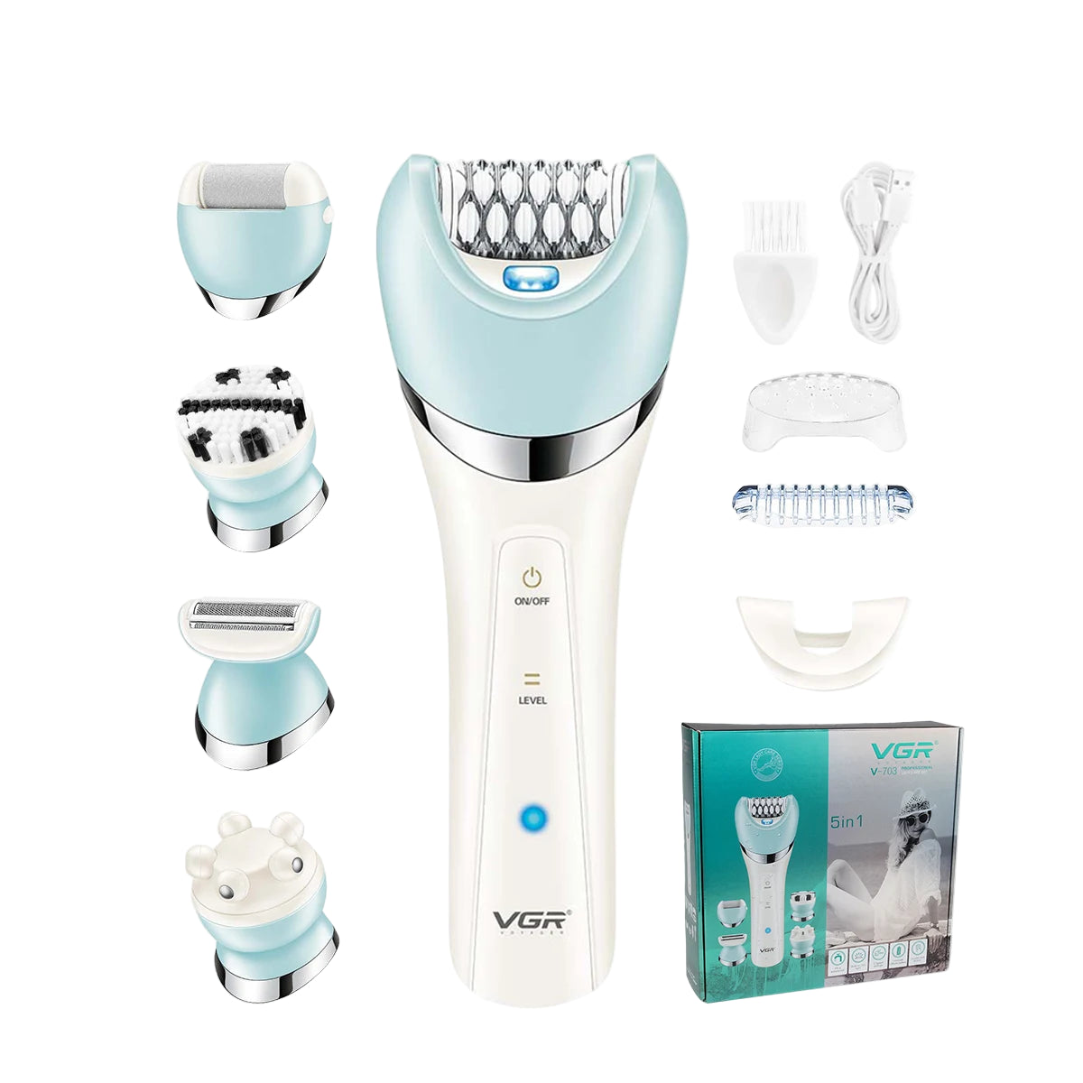 Dames Epilator 5 In 1 Multifunctionele Ontharingsset 0