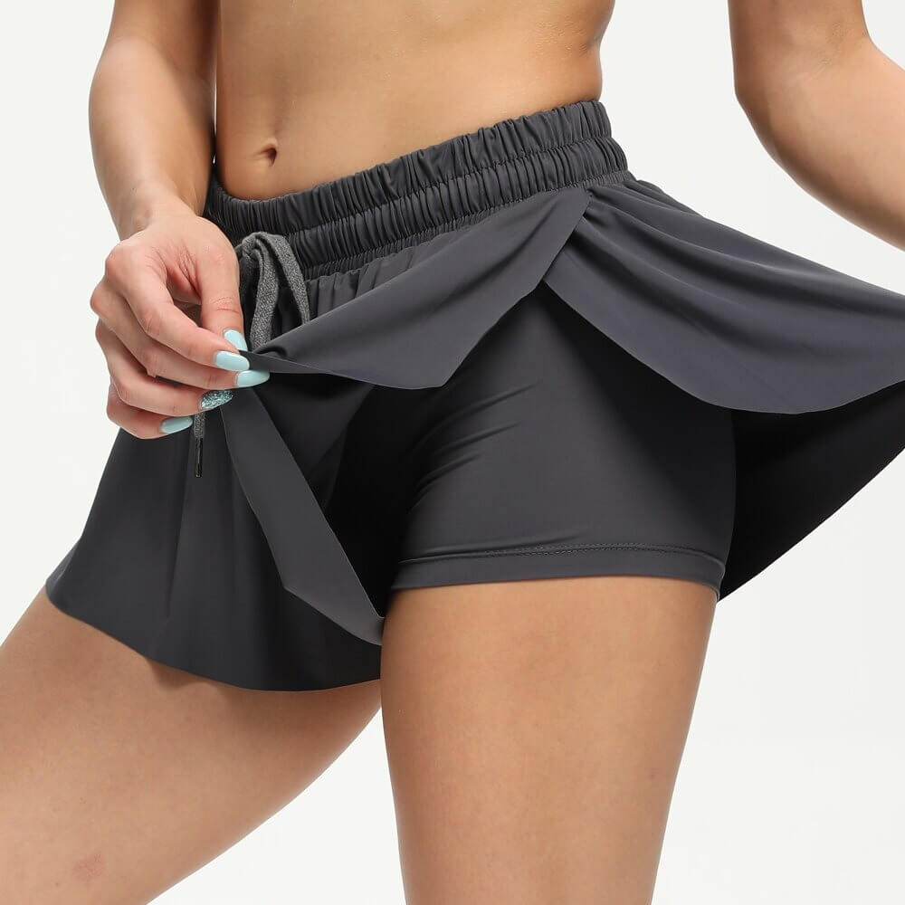 Dames Fitness Shorts 2-in-1 Flowing 7