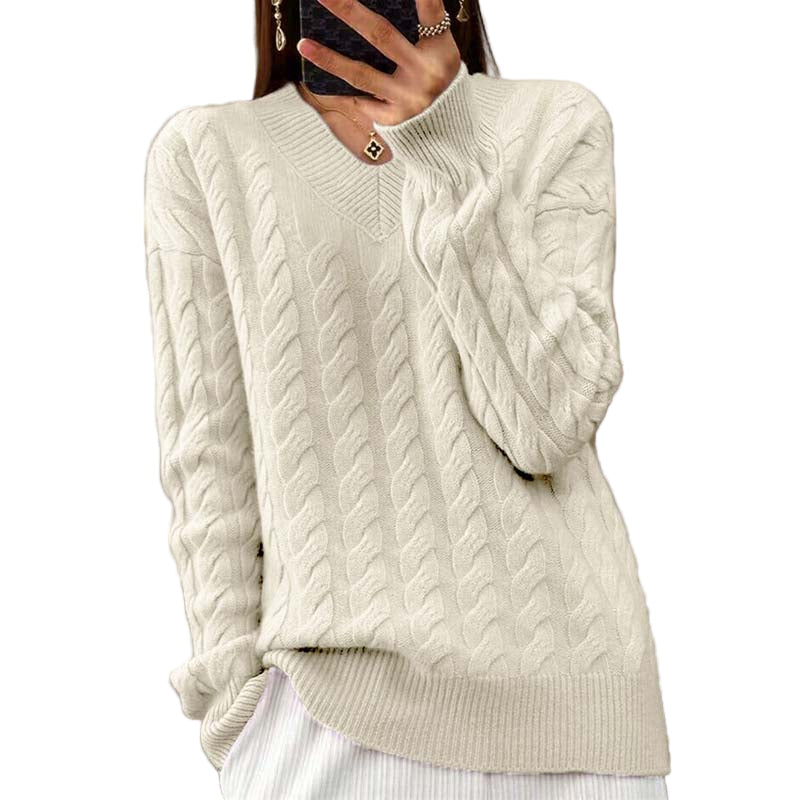 Dames Gebreide V-hals Trui Stijlvol 0