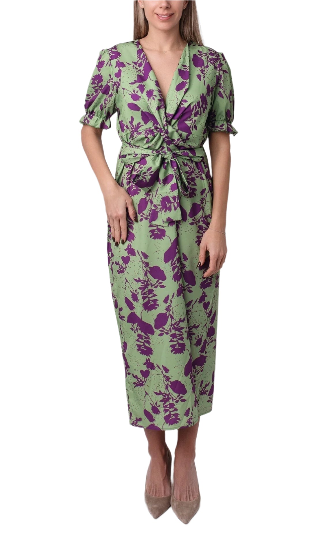 Dames Geprinte Jurk Korte Mouw Casual Katoen-Polyester voor Feestelijke en Zomer Kleding 0