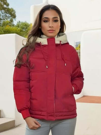 Dames Gequilt Jacket met Fleece Voering en Capuchon 2