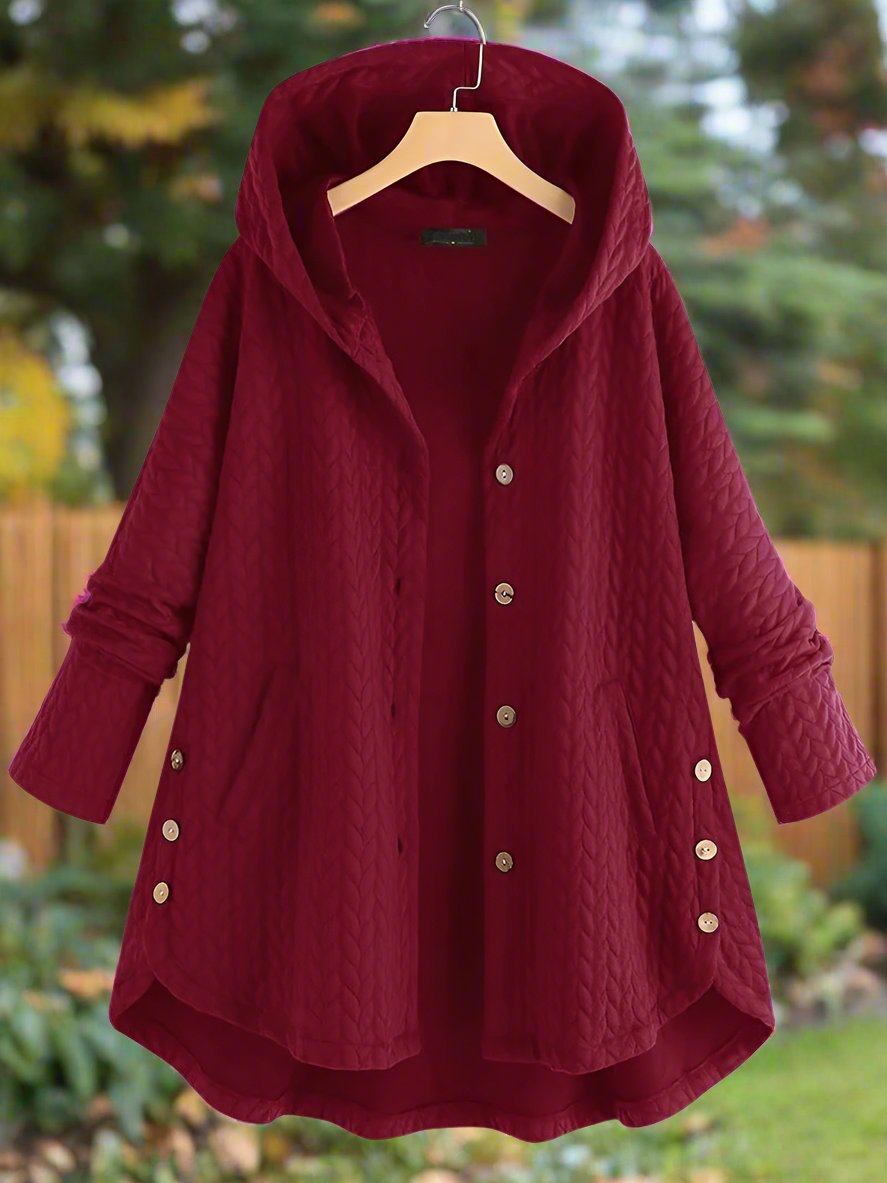 Dames Gewatteerde Jas – Oversized Pasvorm – Gequilt Textuur – Met Kap – Asymmetrische Zoom 2