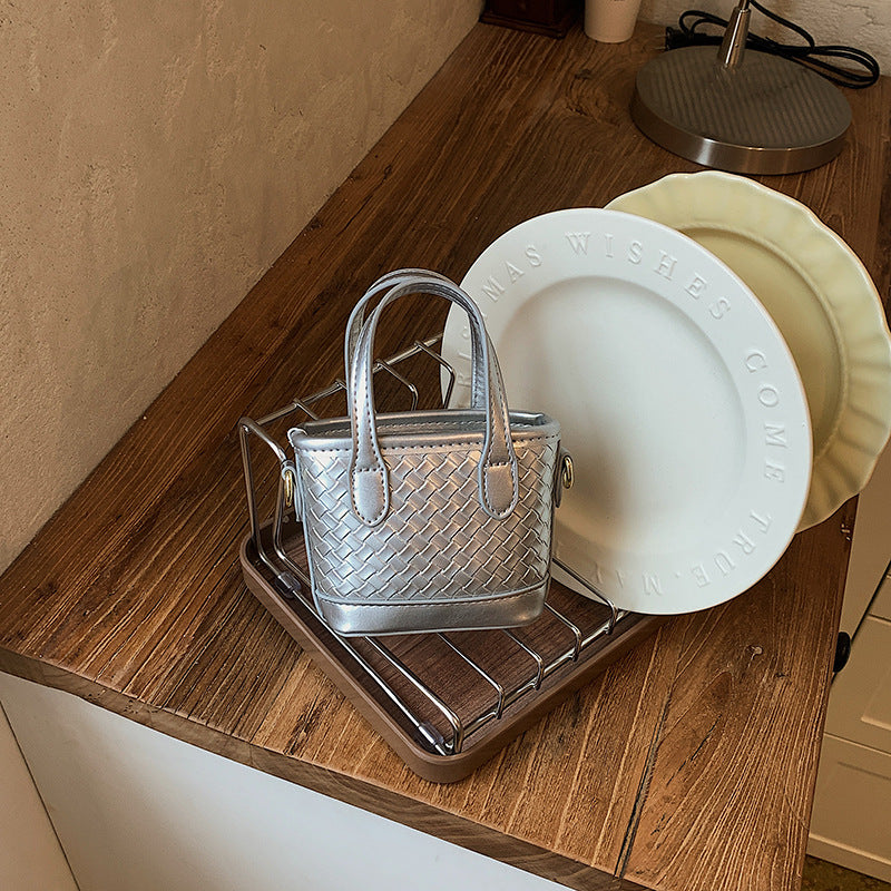 Dames Handtas Mini Geweven Compact Met Afneembare Schouderriem 7