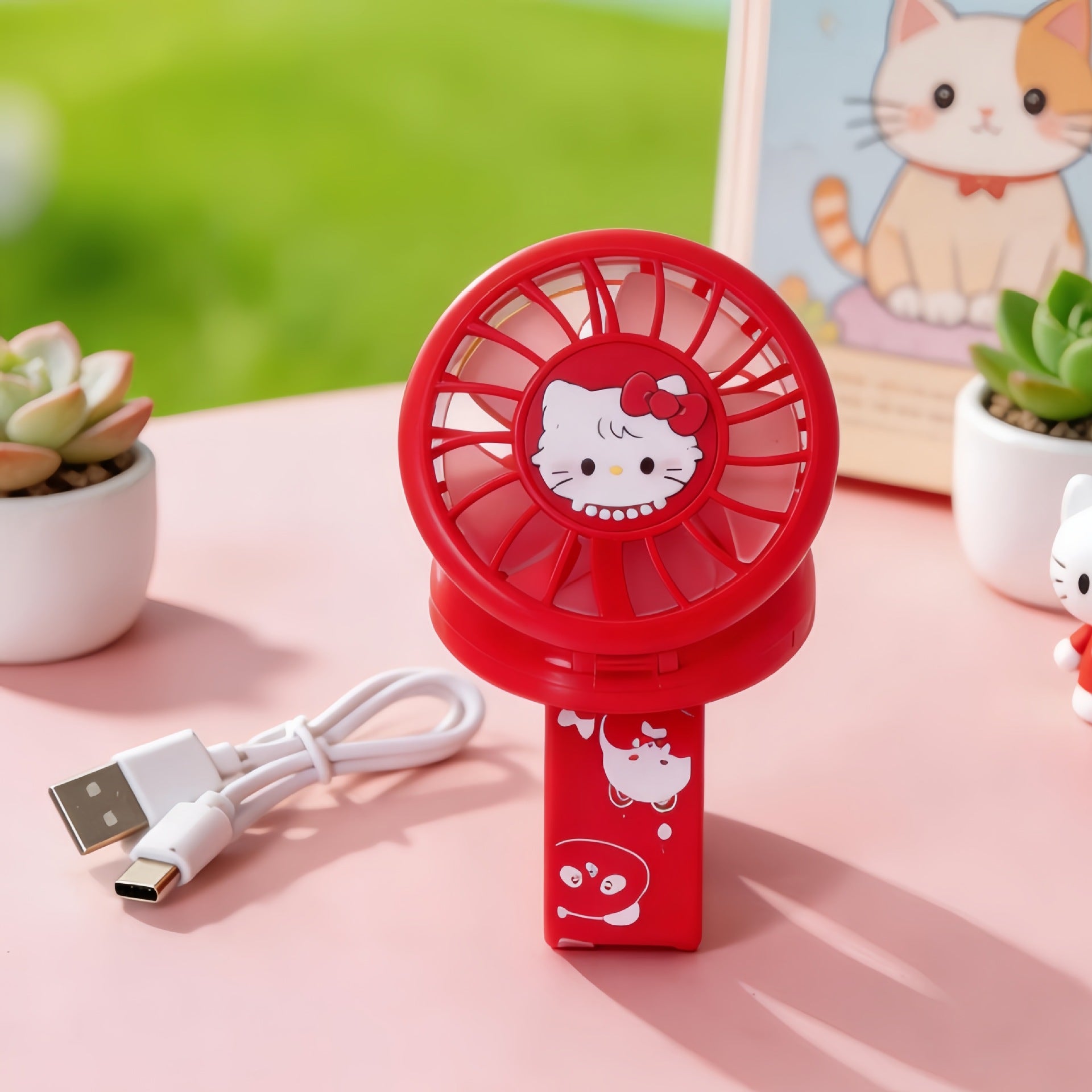Dames Handventilator Draagbaar met Dierenmotief 6