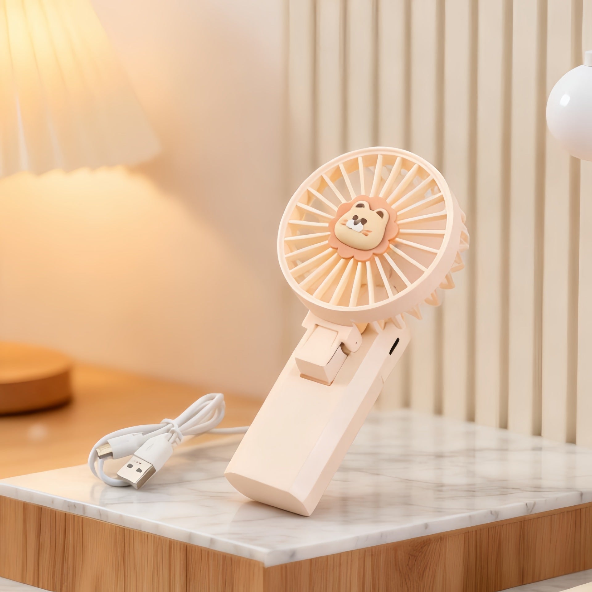 Dames Handventilator Leeuwenpatroon Draagbaar 0