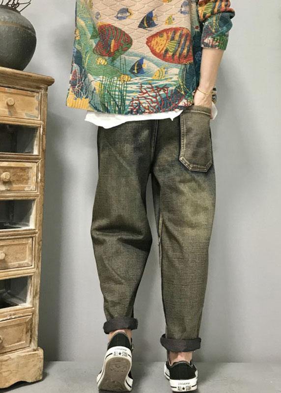 Dames Harem Jeans met Cat Borduursel en Patchwork 4