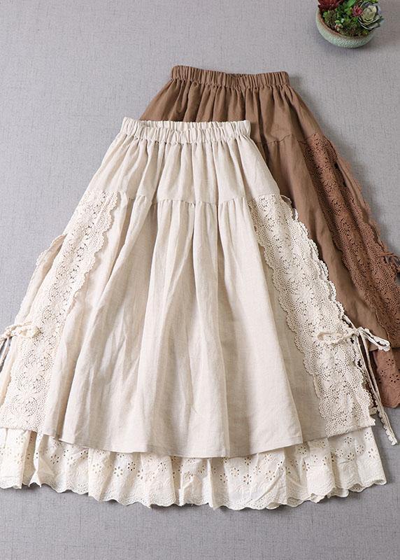Dames Herfst Patchwork Rok Met Gerimpelde Details 0