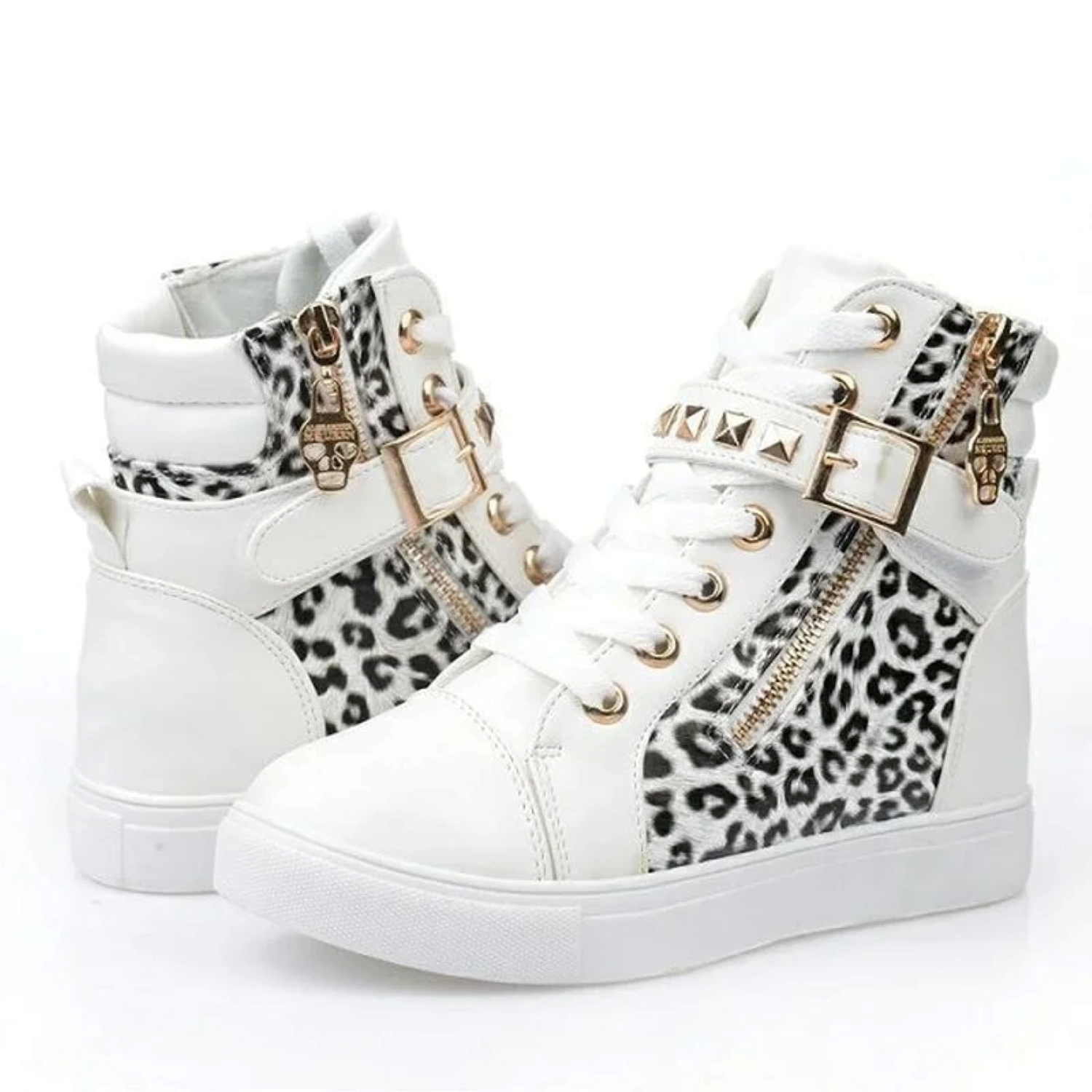 Dames Hoge Sneakers Sportieve Stijl Met Rits 3