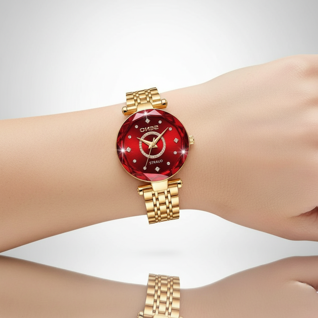 Dames Horloge Gradient Wijzerplaat met Roségouden Accenten 3