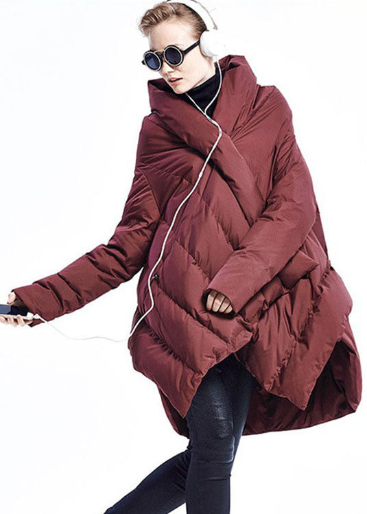 Dames Jas Asymmetrisch Winter Lange Stijl 1
