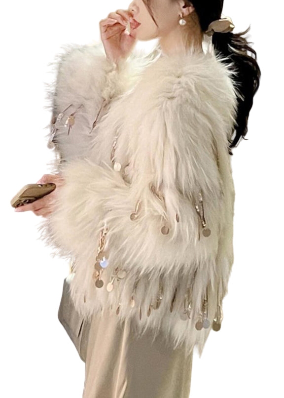 Dames Jas Winter Boheemse Stijl met Pailletten en Kwastjes 0