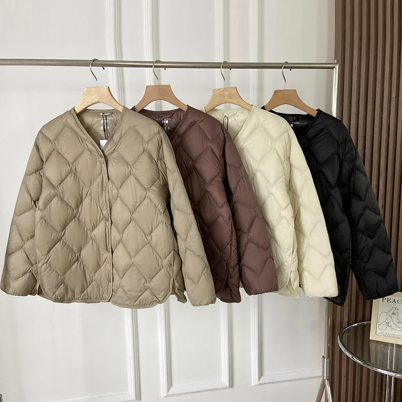 Dames Jas Winter Casual Puffer Jacket Met Enkele Knoopsluiting 4