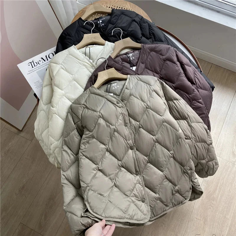 Dames Jas Winter Casual Puffer Jacket Met Enkele Knoopsluiting 5