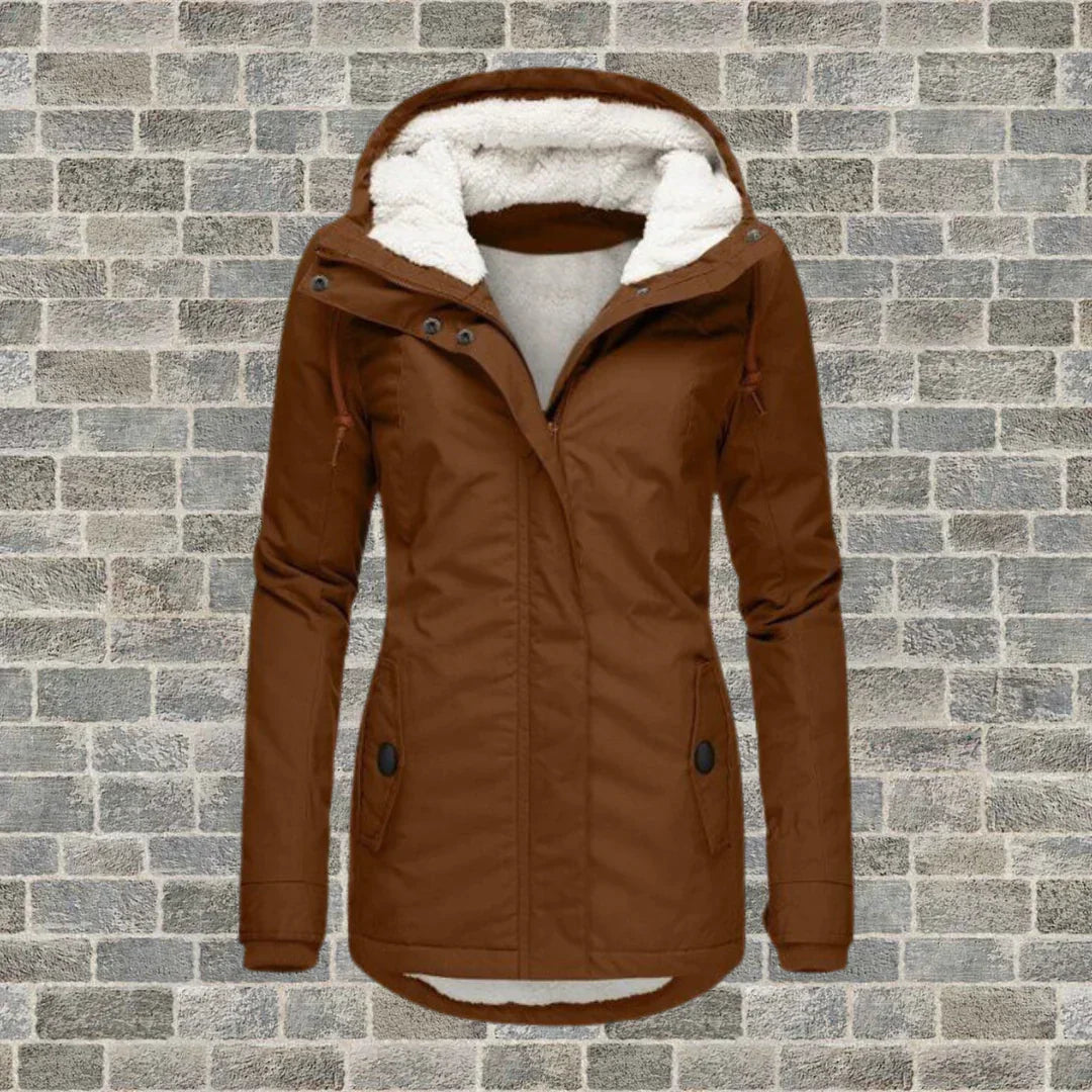 Dames Jas Winter Plisserend Katoen met Afneembare Capuchon 5