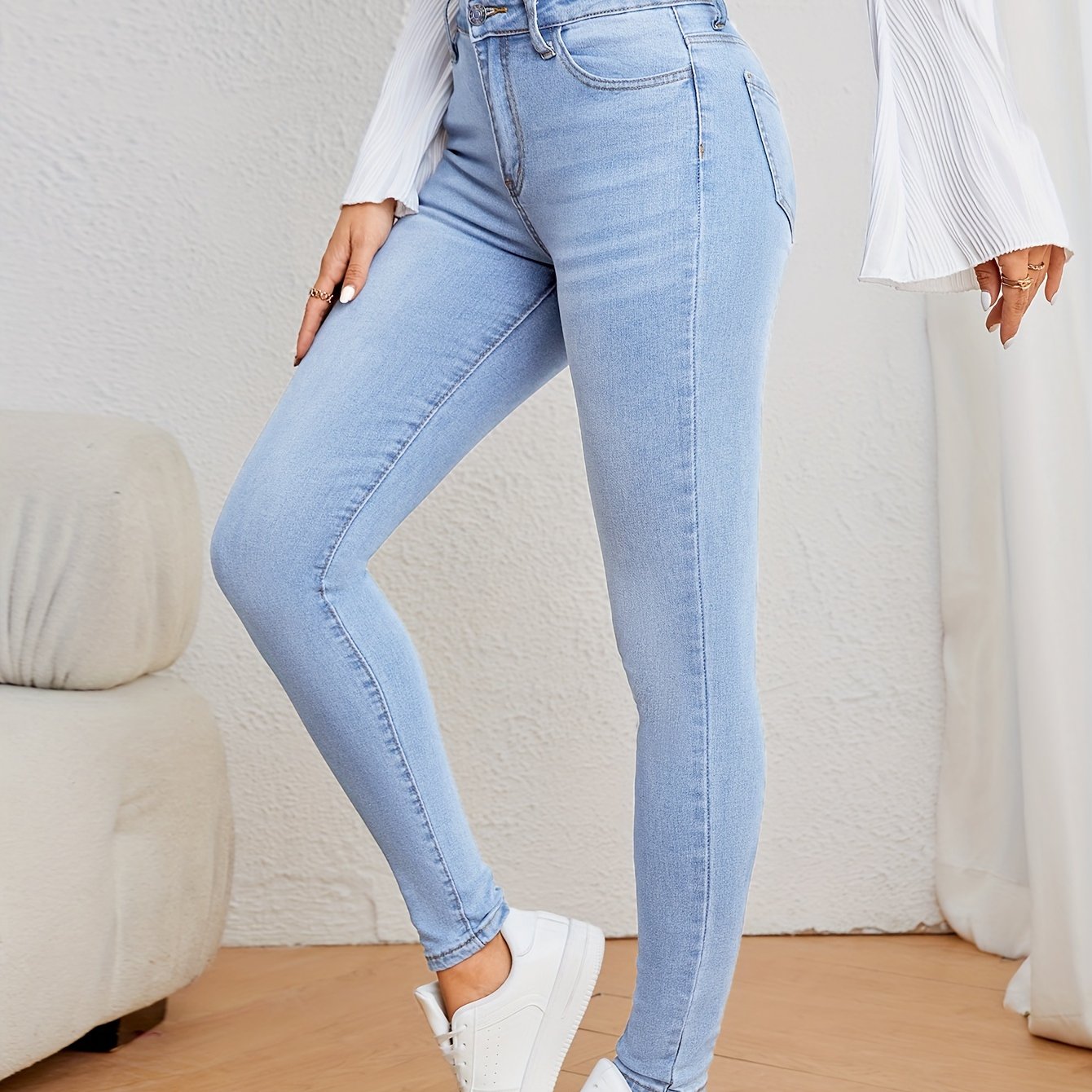Dames Jeans Hoge Taille Smalle Pasvorm 1