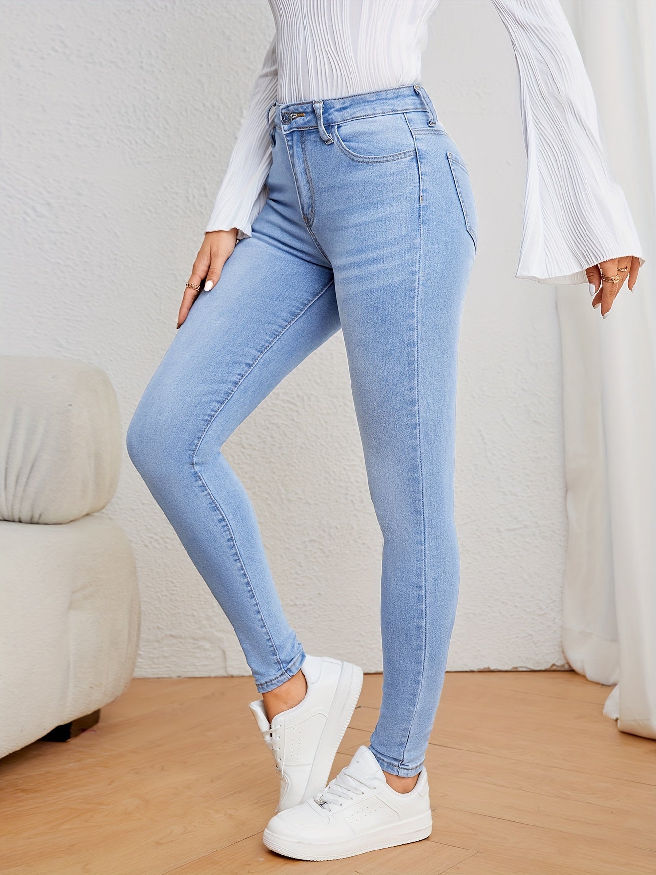 Dames Jeans Hoge Taille Smalle Pasvorm 3