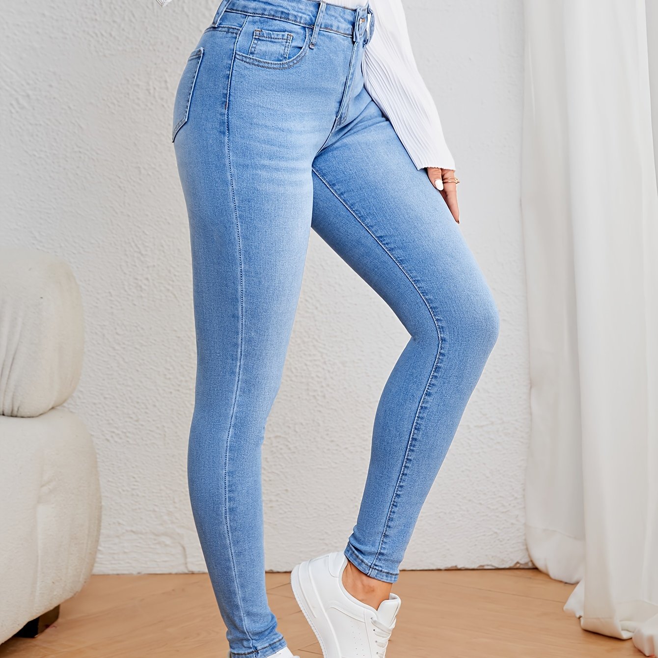 Dames Jeans Hoge Taille Smalle Pasvorm 7