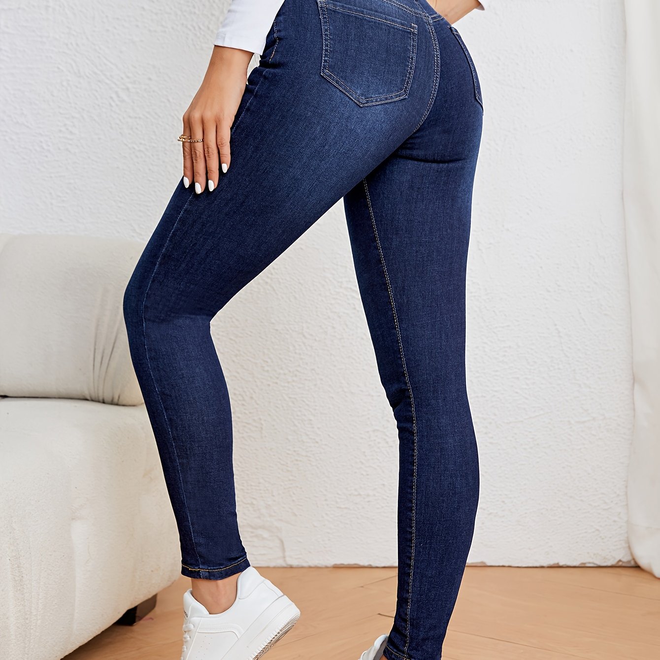 Dames Jeans Hoge Taille Smalle Pasvorm 8