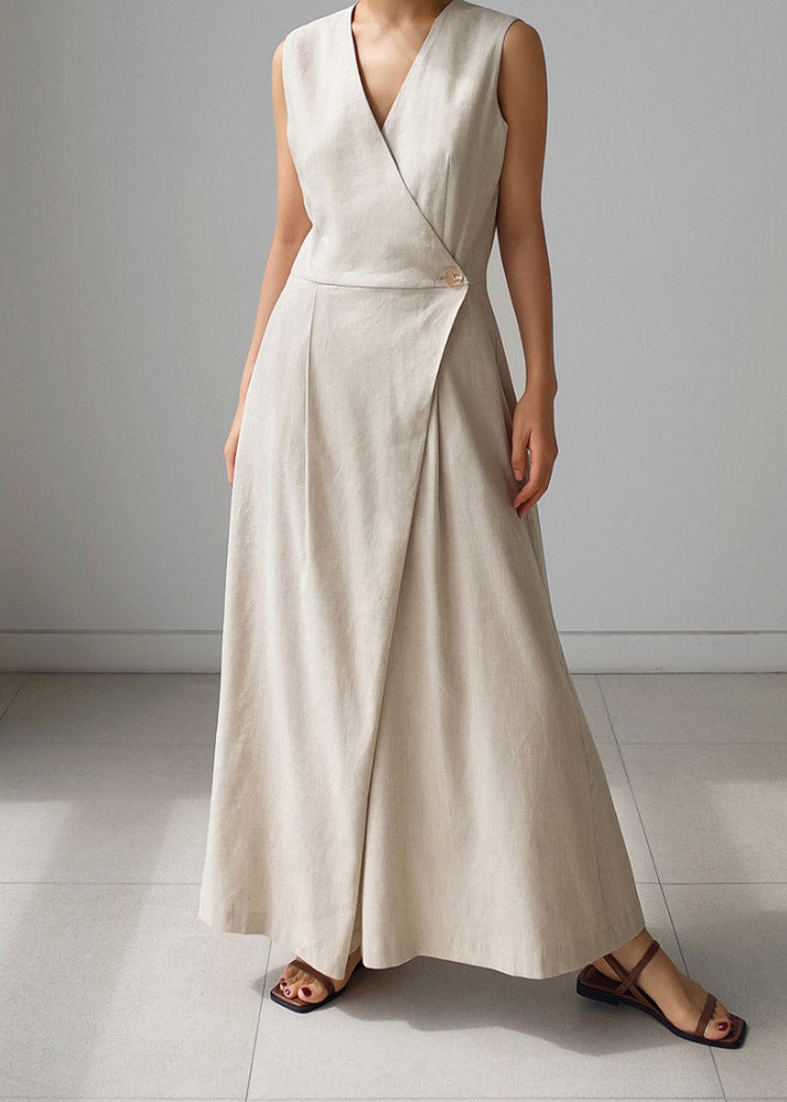 Dames Jumpsuit Met V-hals en Knoopzakken 1