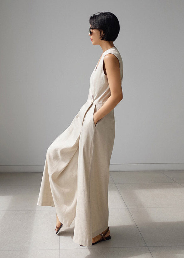 Dames Jumpsuit Met V-hals en Knoopzakken 3