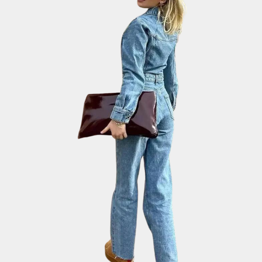 Dames Jumpsuit Stijlvol met Lange Mouwen en Rechte Pijpen 2