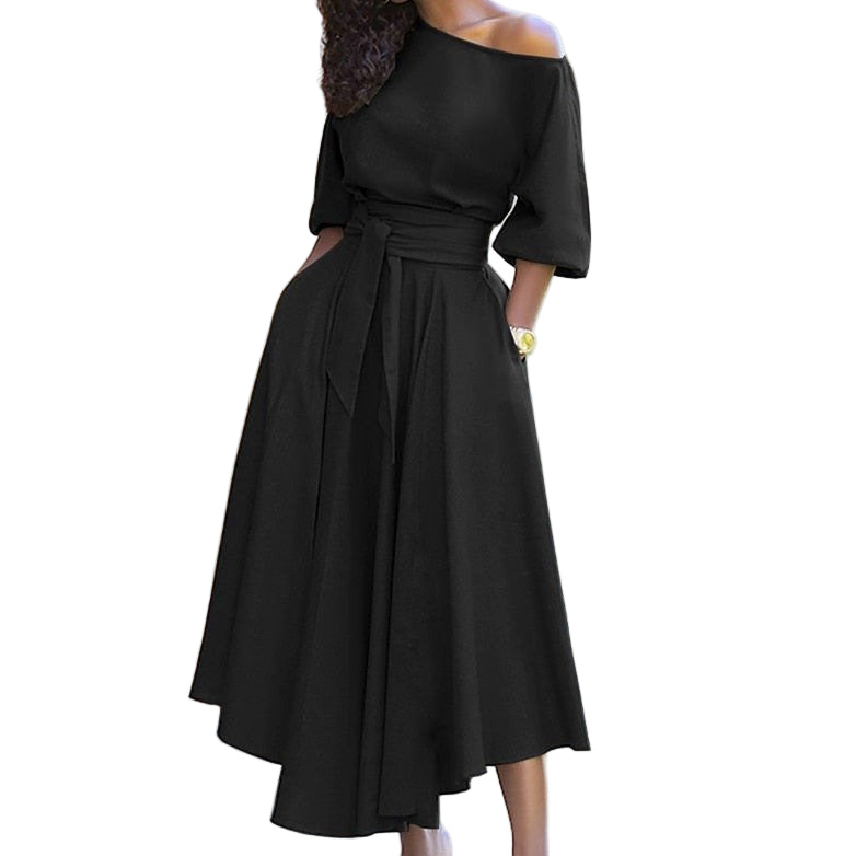 Dames Jurk Katoen Gebonden Taille Casual Zomerjurk 0