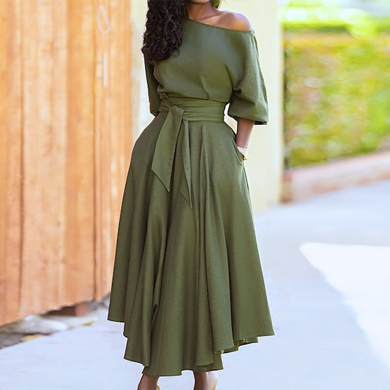 Dames Jurk Katoen Gebonden Taille Casual Zomerjurk 3