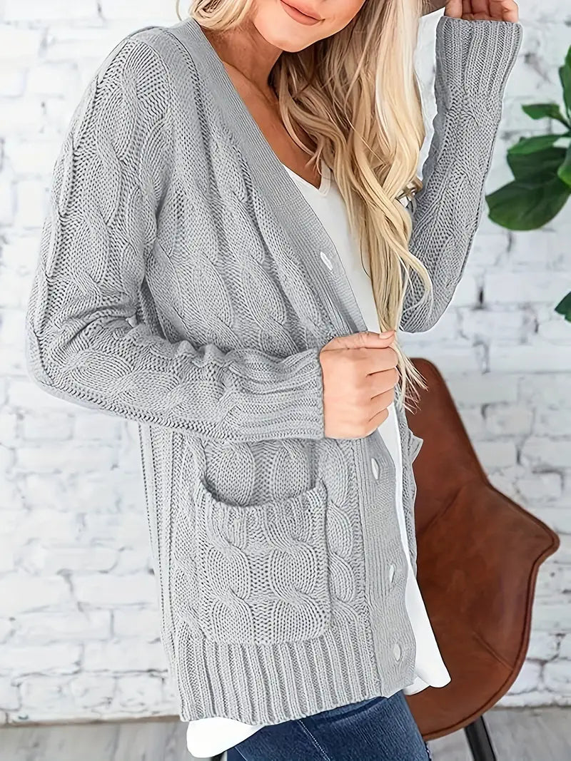 Dames Kabelgebreide Trui Casual 2