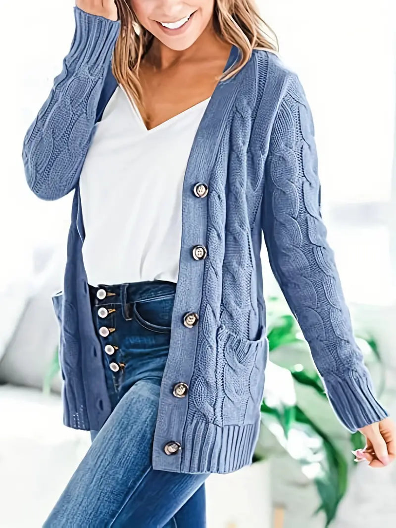 Dames Kabelgebreide Trui Casual 3