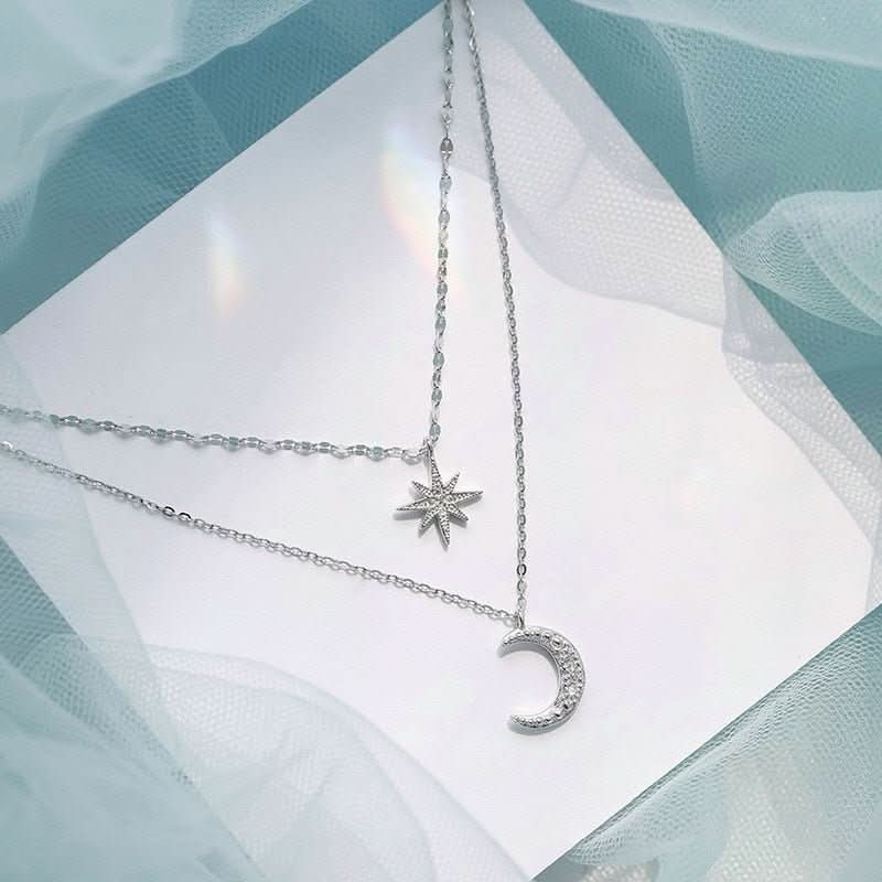 Dames Ketting Dubbele Maan en Ster Charmante Stijl 2