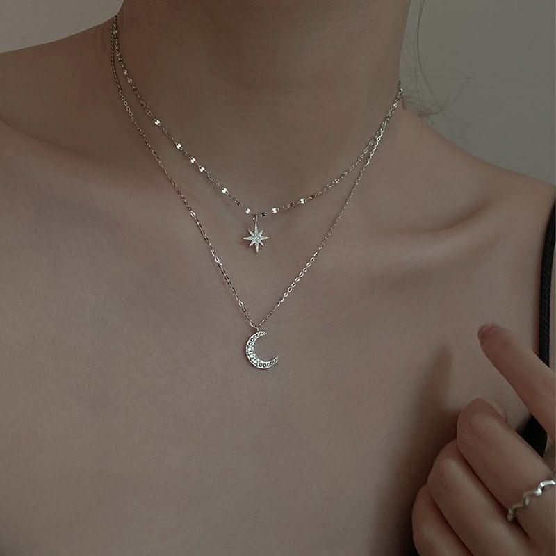 Dames Ketting Dubbele Maan en Ster Charmante Stijl 3