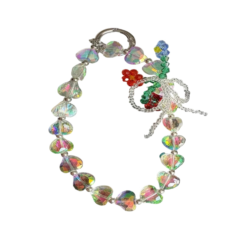 Dames Ketting Hartvormige Strik Met Kristallen Accent 0