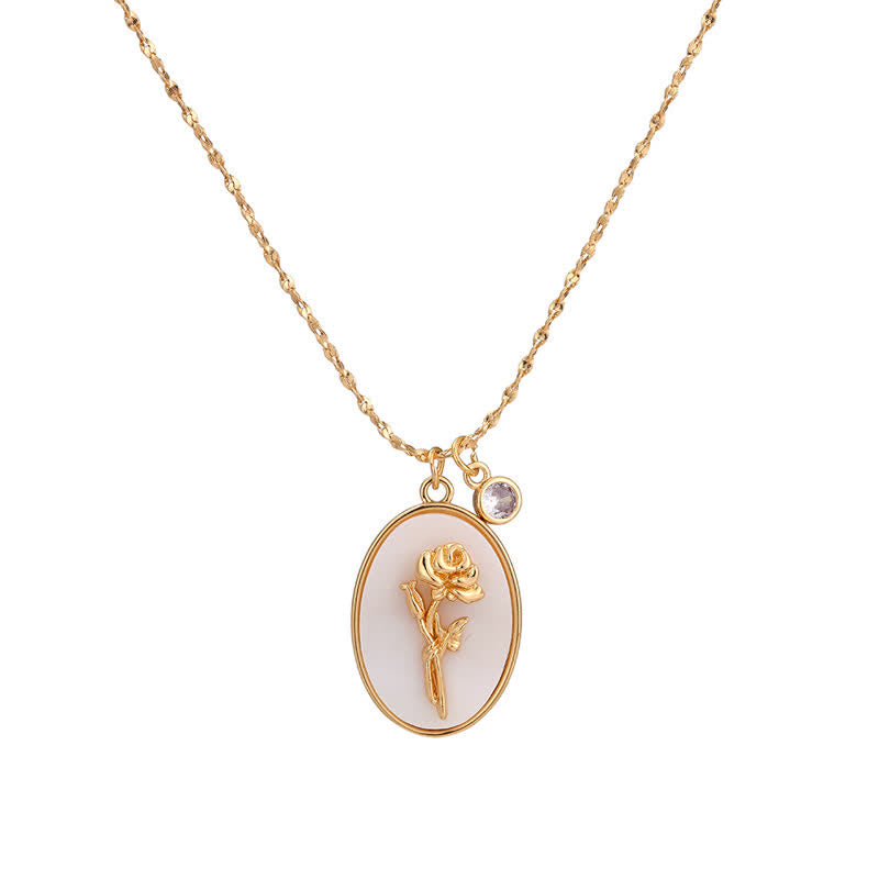 Dames Ketting met Geboortesteen en Geboortebloem 6