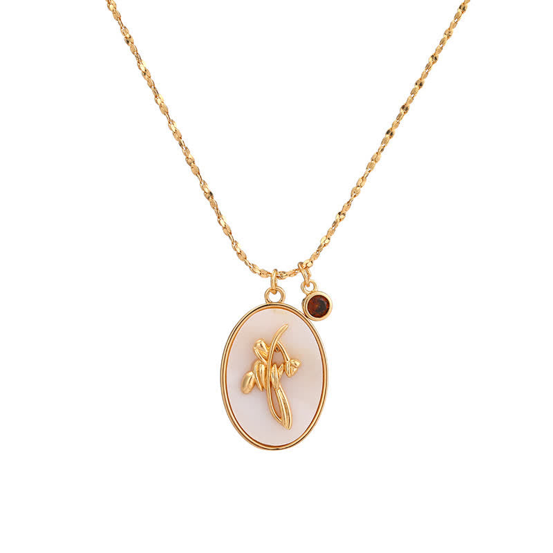 Dames Ketting met Geboortesteen en Geboortebloem 7