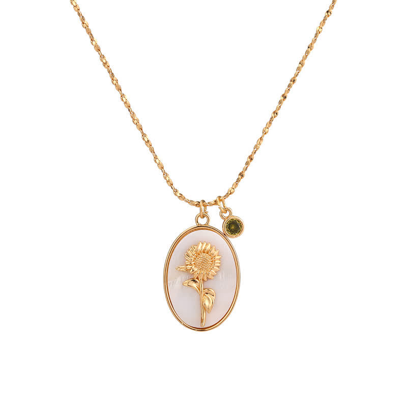 Dames Ketting met Geboortesteen en Geboortebloem 8